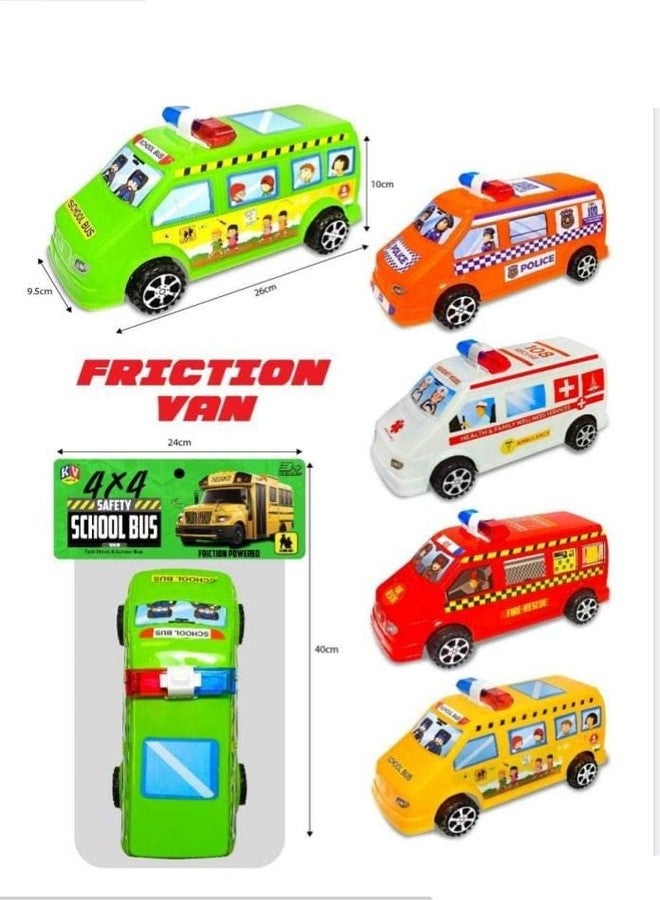 SMART PICKS School Bus Van Toy Car with Friction Power,Smooth Function Good Speed Toy for Kids,Multicolor - Image 2